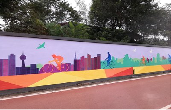 祥云墙体彩绘-围墙