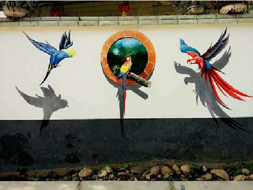 祥云视觉错位-3D墙绘设计