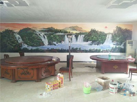 祥云墙绘-写实风景