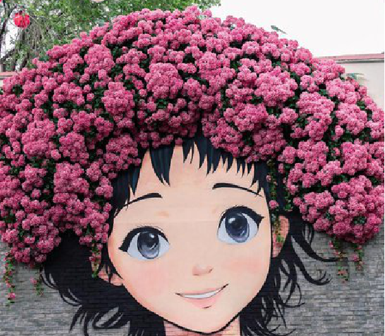 祥云墙体彩绘-网红墙打卡