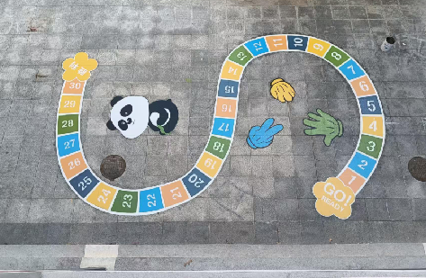 祥云地面游戏彩绘